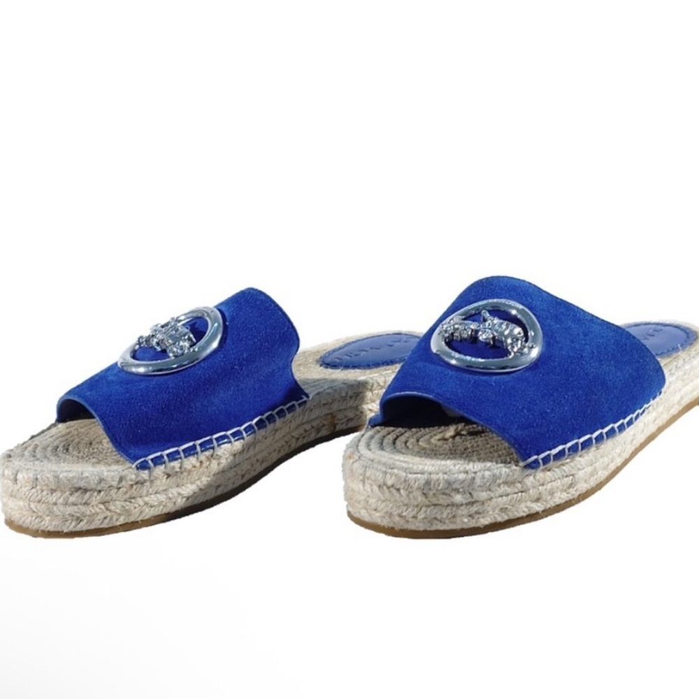 Coach Blue Espadrille Slides - Picture 3 of 11